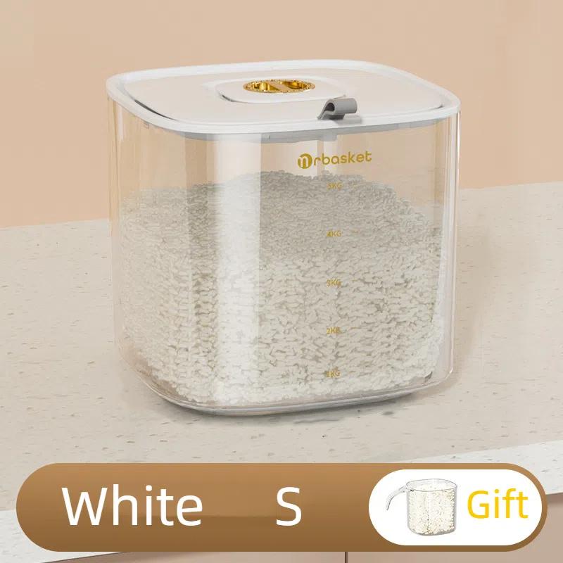 Rice Bucket Household Insect-proof and Moisture-proof Sealed Canned Grain Rice Storage Box Storage Box Flour Dog Food Cat Food