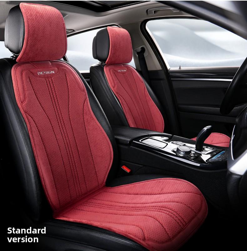 High Quality Suede Universal All Seasons Car Seat Cover Perforated Breathable Anti-Slip Luxury Car Suede Seat Cover With Pillow