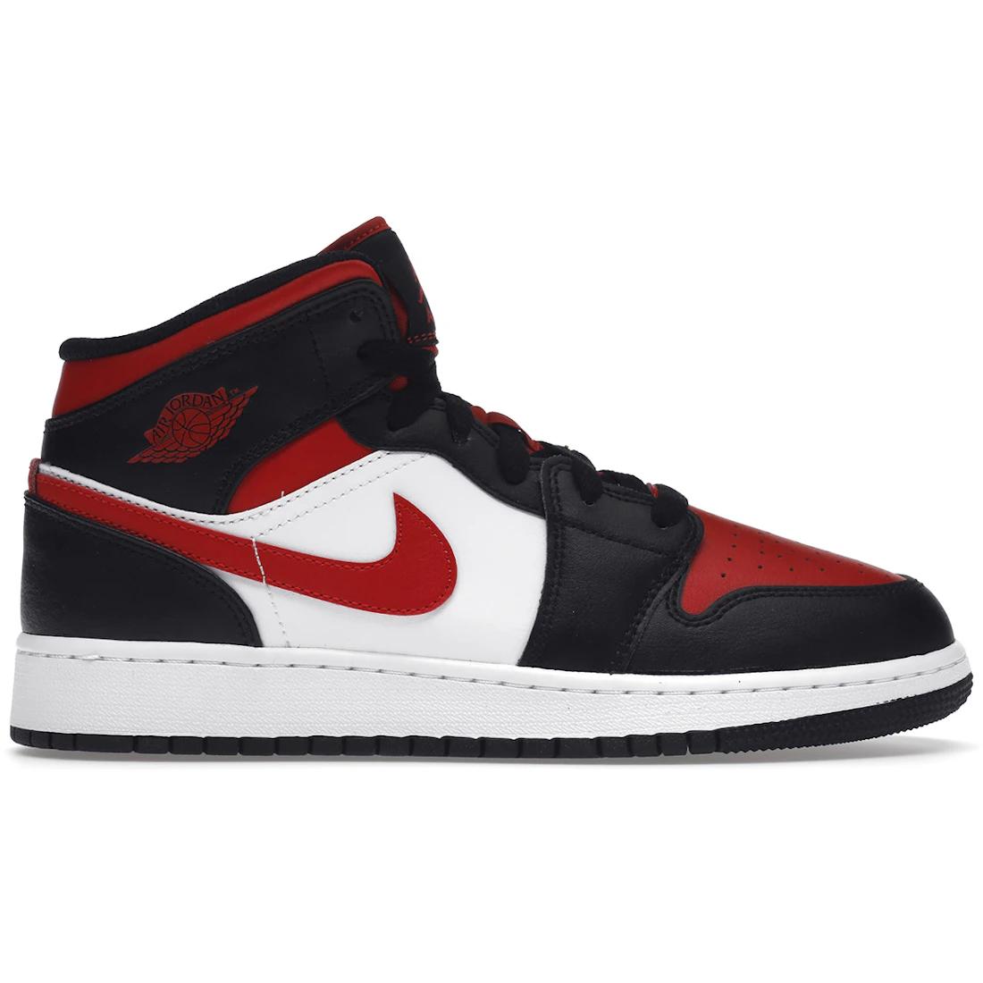 

Sneaker Air Jordan 1 Mid Black Fire Red (GS)(554725-079) 36.5