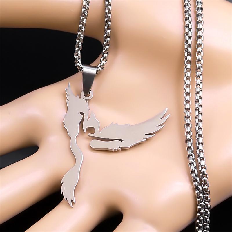 Ballerina Ballet Dancer Dancing Girl Necklace for Women Men Stainless Steel Dove of Peace Bird Shape Chain Jewelry NZZZ520S01