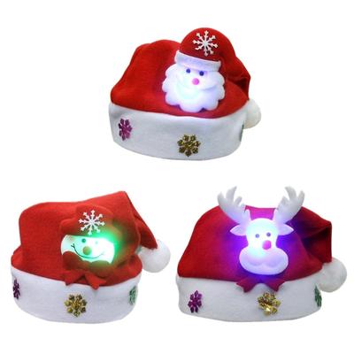 Set of 5 LED Christmas Hats for Children, Festive Light Up Santa Caps for Kids Party, Perfect for Boys and Girls