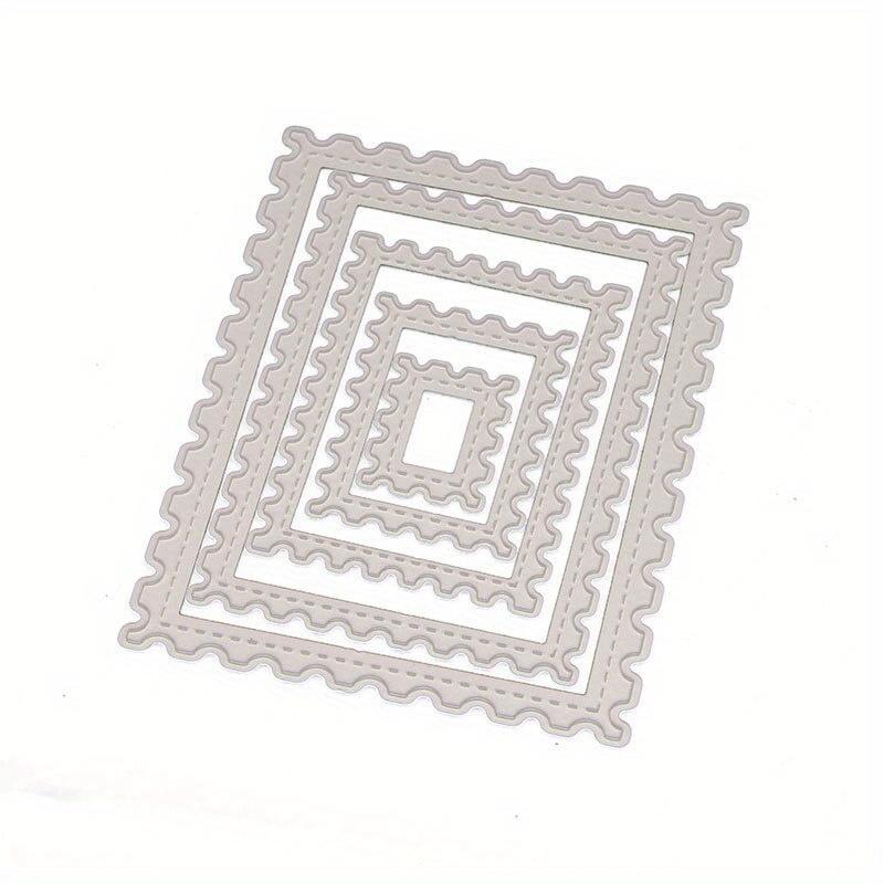 5PCS/Set Frames Square Card Curves Border Metal Cutting Dies for DIY Scrapbook Cutting Die Paper Cards Embossed Decorative Craft