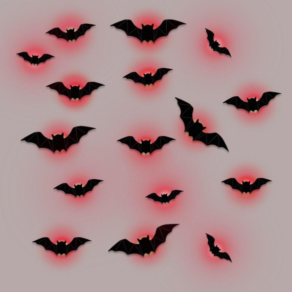 16 Stück 3D Leuchtende LED Fledermauslicht Stereoskopischer Leuchtender Wandaufkleber Fledermaus Wandaufkleber Heimdekoration