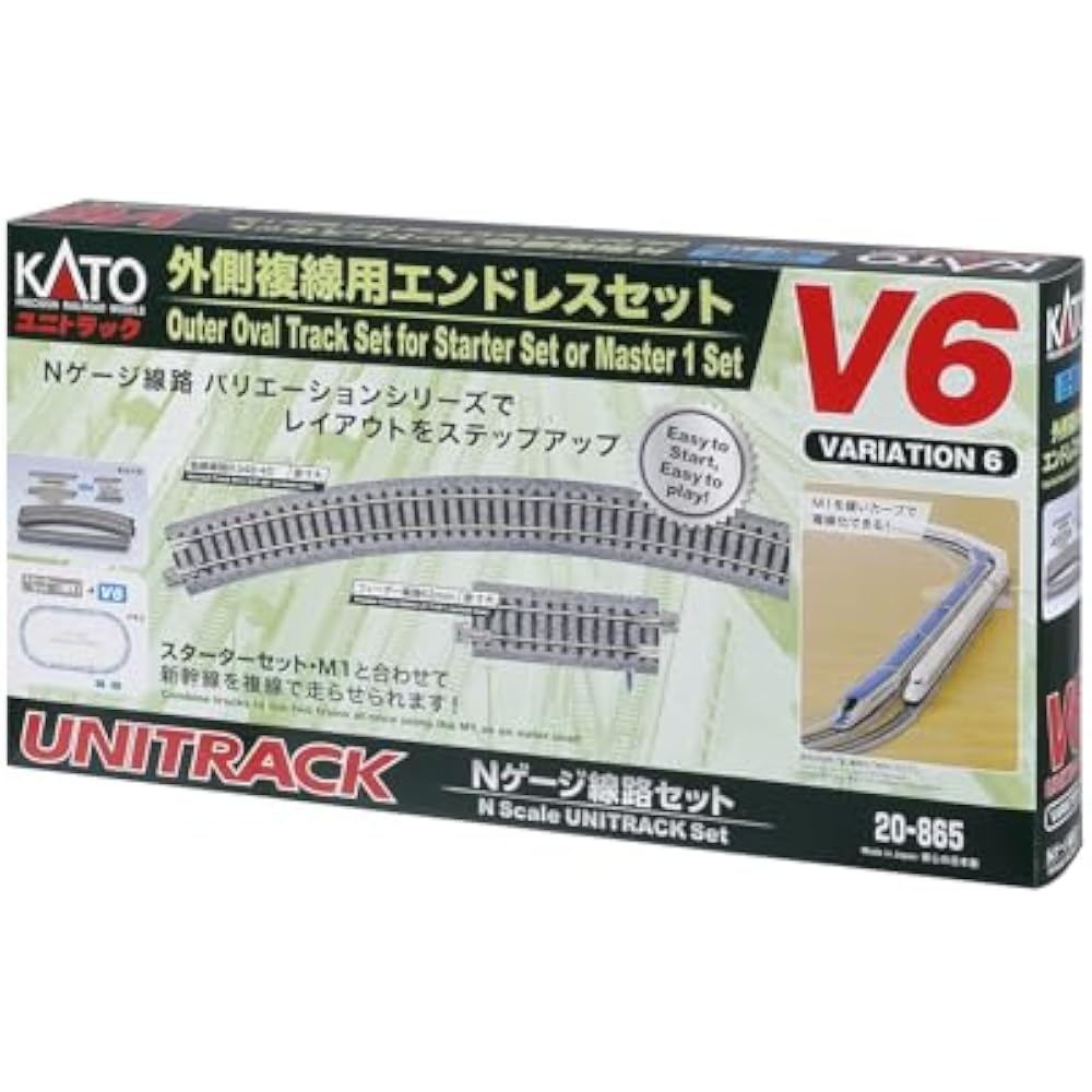 KATO N gauge outer double track endless set V6 20-865 model train rail set