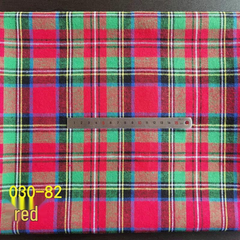 Spot Color-Woven Plaid Jacquard Fabric for Children's Autumn/Winter Brushed Polyester-Cotton Shirts
