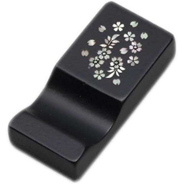 Ishida Chopstick Rest Nagori Sakura Shell Inlay Natural Wood Urethane Coating Japanese Style Stylish 4.5*2*1cm