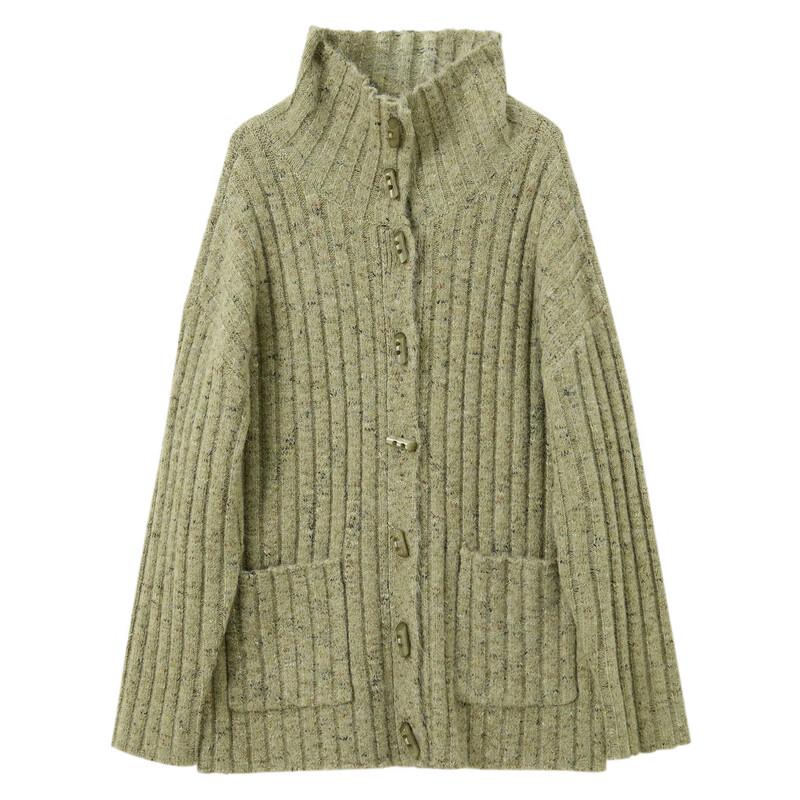 Sancai 2025 Winter Stand-up Collar Knitted Cardigan