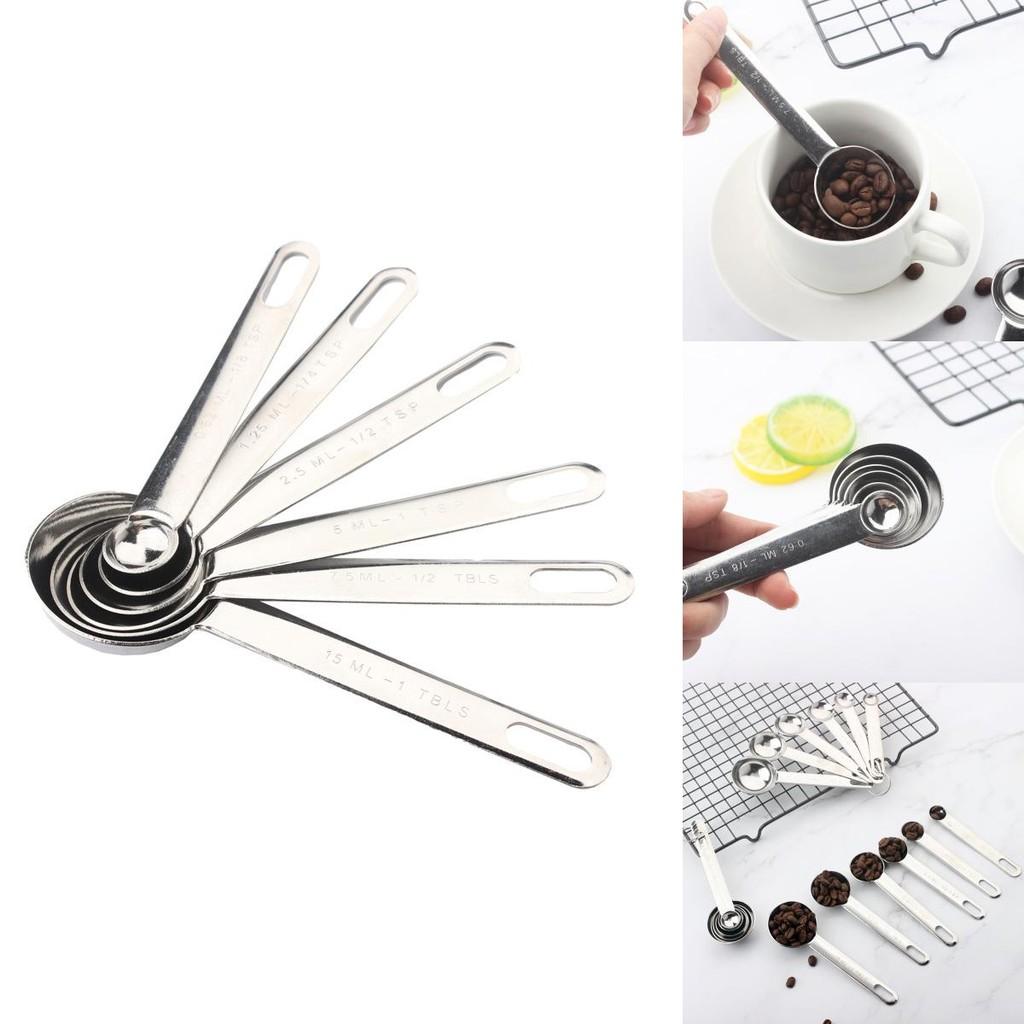 Modern Stainless Steel Measuring Spoon Set For Baking And Coffee With Clear Measurements