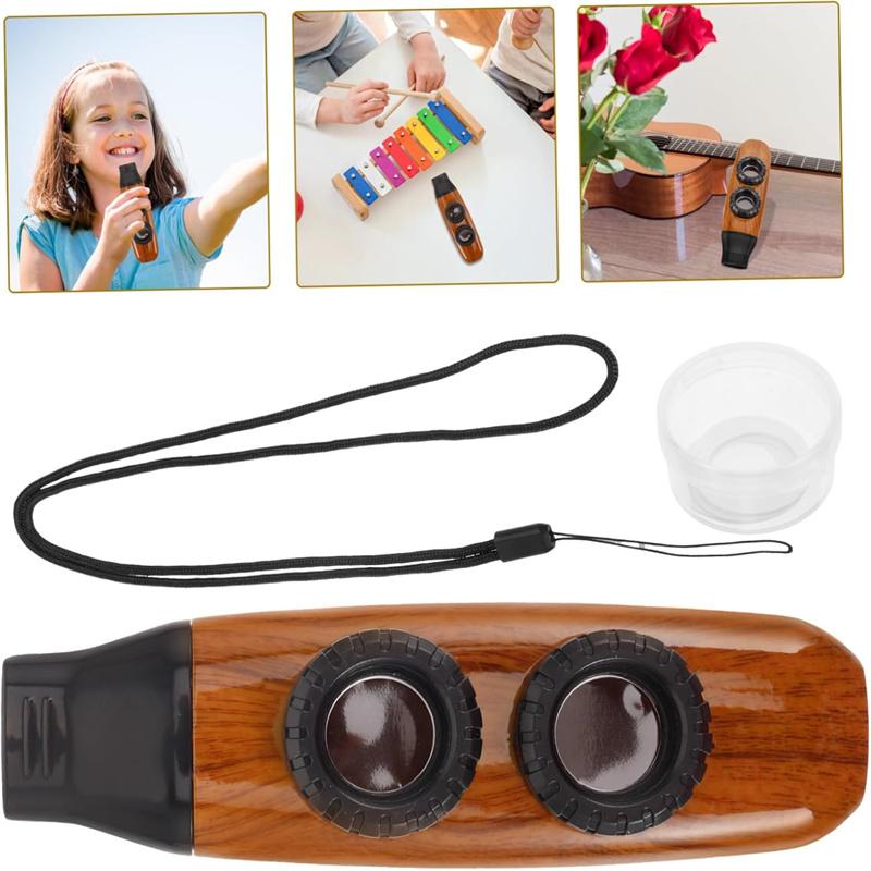 Dwukomorowe Kazoo Instrument Muzyczny, Lekkie Trwałe Wzornictwo Słojów Ćwiczebne Kazoo do Akompaniamentu Gitary Ukulele