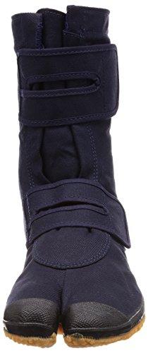 Nissin Rubber Men's Long Work Boots for Self-Gardening, Split Toe, Velcro Closure, No Toe Cap, Navy, Size 26.5 cm