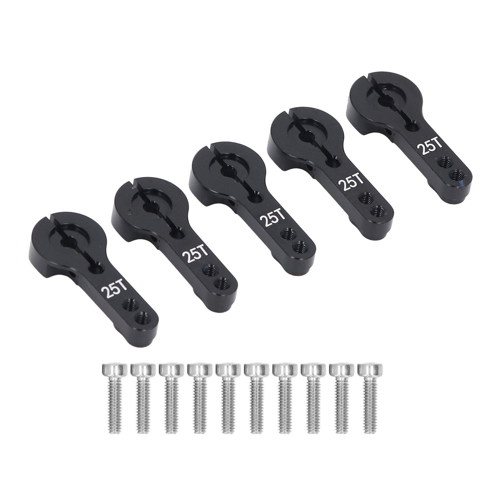 

5 шт. Алюмінієві рульові сервоприводи 25T M3 з різьбленням Металева рульова рукоятка довжиною 35 мм для автомобіля на радіоуправлінні, вантажівки, літака Black