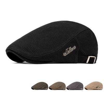 Summer Mesh Breathable Men's Forward Cap British Beret Outdoor Sunshade Newsboy Cap