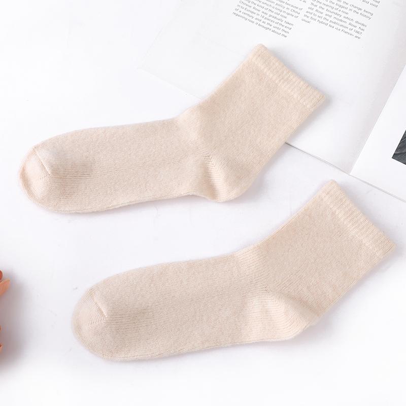 100% Wool Socks Warmers Women s Solid Color Soft Mid Calf Soft Knit Comfortable Winter Cozy Foot Warmers Stylish Breathable M