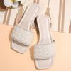[Foreign Trade] Sparkling Slippers Women Wear Fashion Internet Celebrities Soft Flat Comfortable Open Toe Sandals