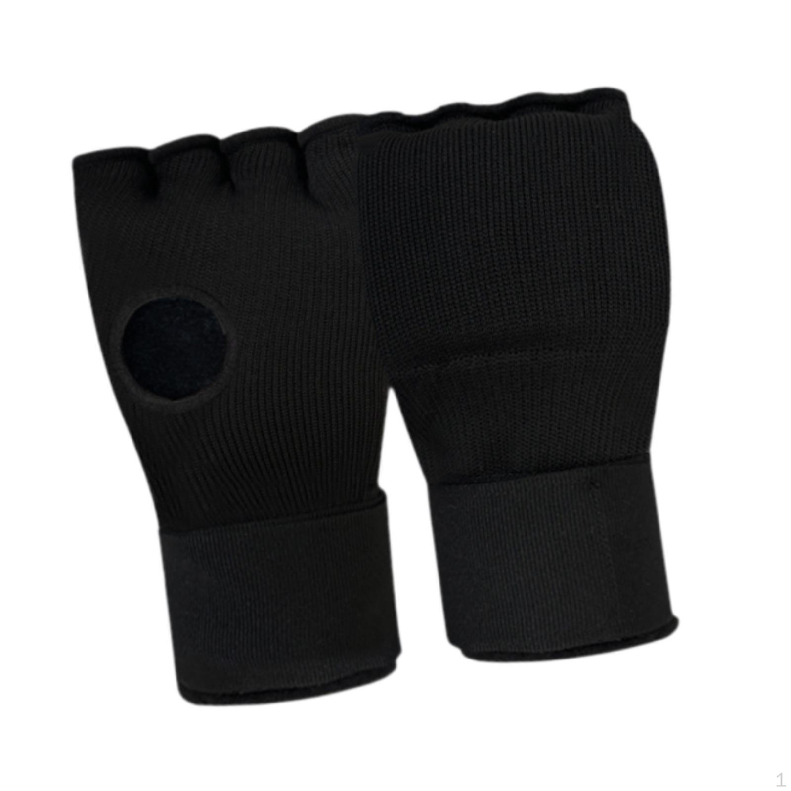 

Боксерские внутренние перчатки, бинты для рук, быстрое бинтование, дышащие, для тренировки ударов по половине пальцев чёрный