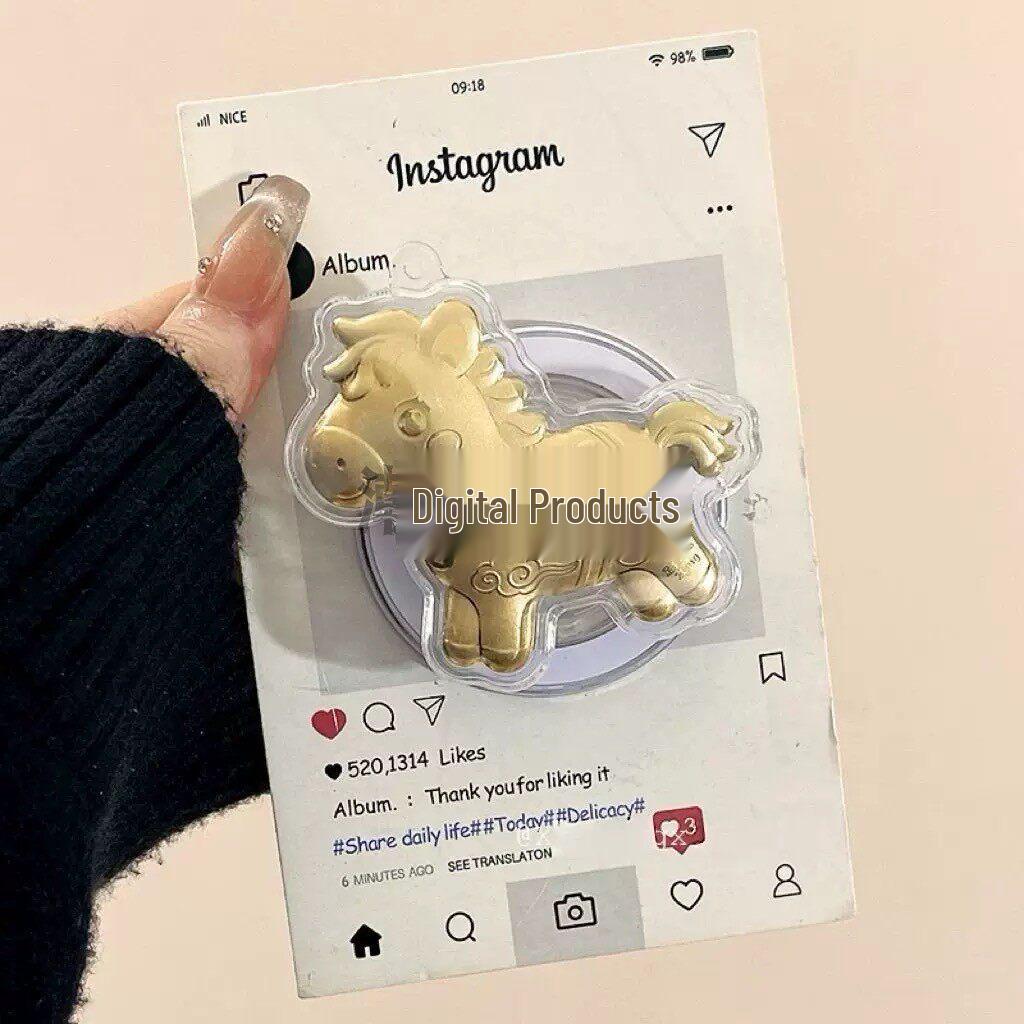 Creative Gold Hairpin MagSafe Magnetic Phone Holder with Retractable Airbag for Women