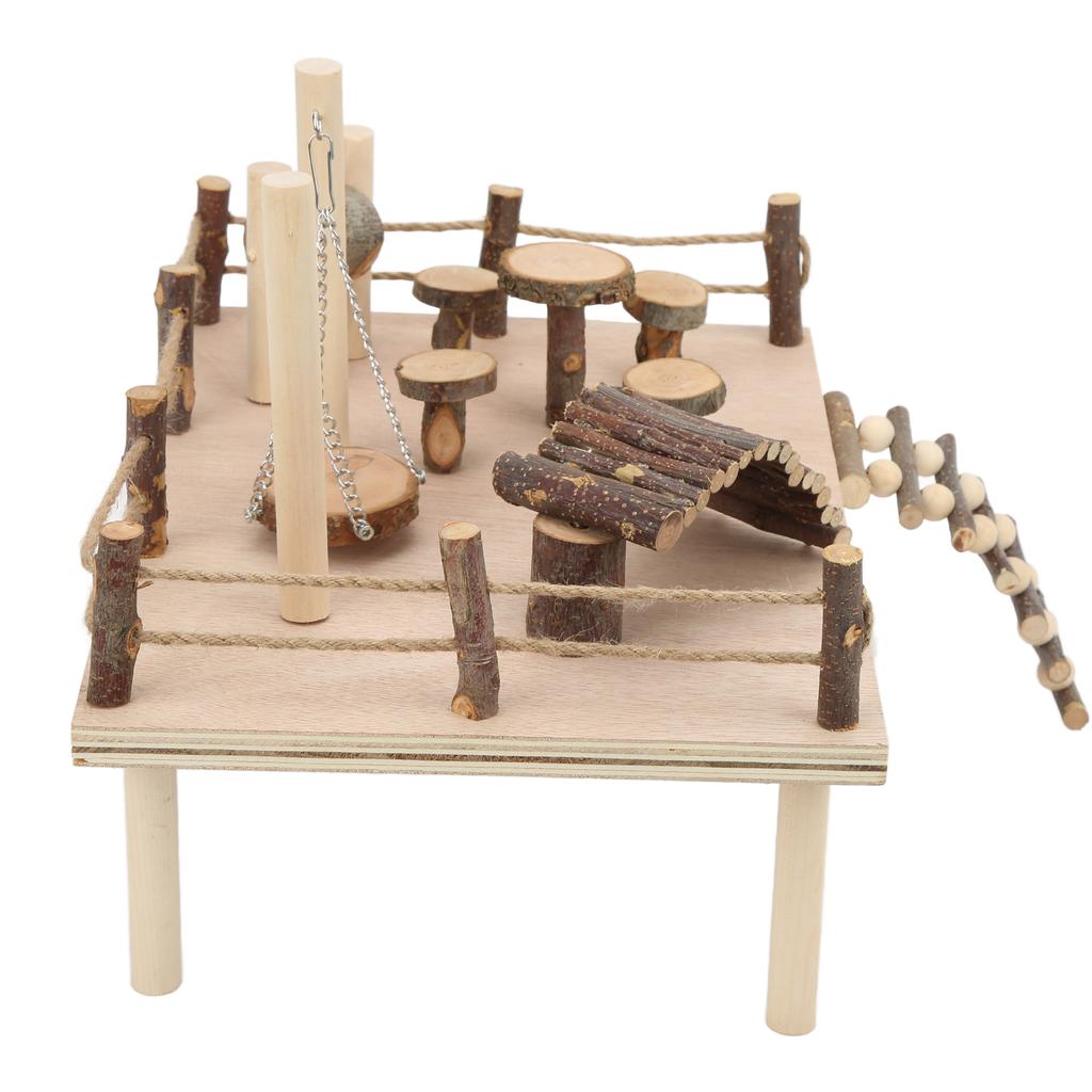 Chomik Naturalny Drewniany System Życia i Wspinaczki Zestaw Drewnianego Placu Zabaw dla Małych Zwierząt