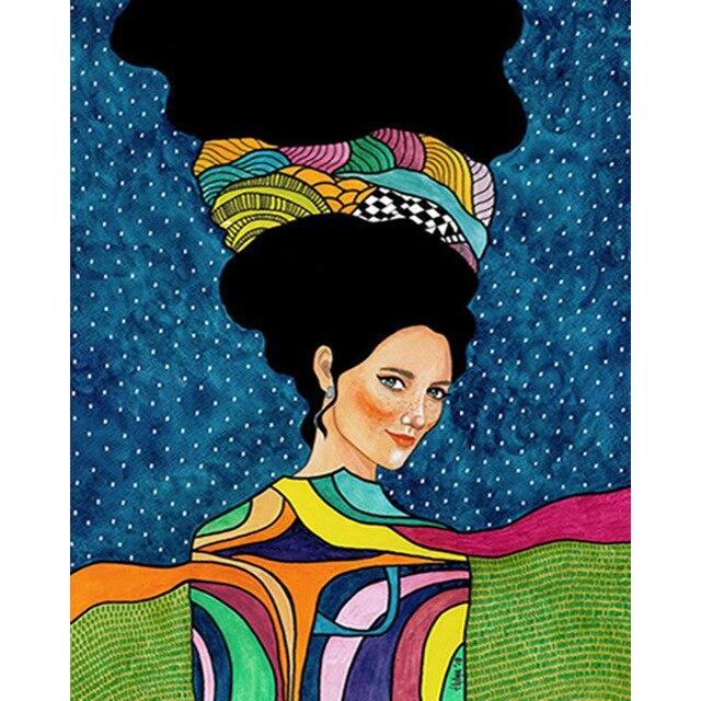 Tam Kare Yuvarlak Matkap 5D DIY Elmas Boyama Karikatür Kadın Nakış Rhinestones Mozaik Kız Çapraz Dikiş Ev Dekorasyon