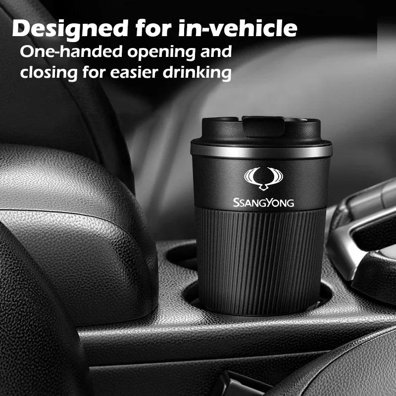Stainless Steel Coffee Thermos Mug For Ssangyong Rexton 2 Tivolan Musso Tivoli Kyron Multipurpose Portable Car Vacuum Flasks Cup