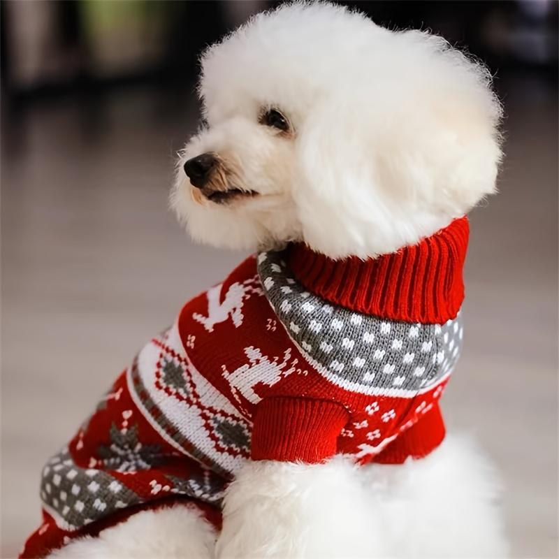 Maglione per animali domestici stile natalizio per cani e gatti Nuovo maglione in lana lavorato a maglia per Bichon e Corgi