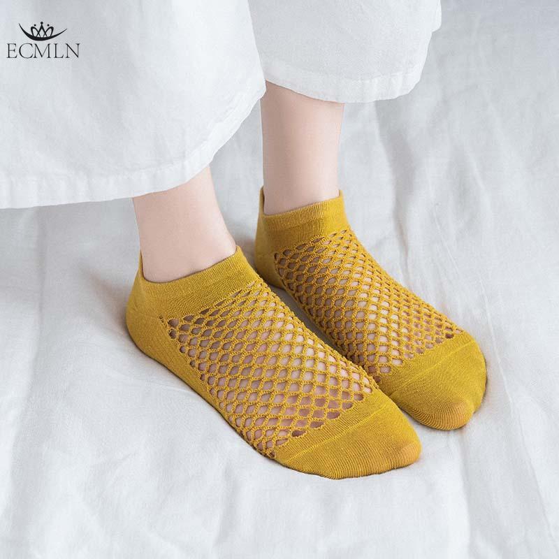 Women Mesh Breathable Hollow Out Ankle Socks Summer Multi Colors Holes Socks