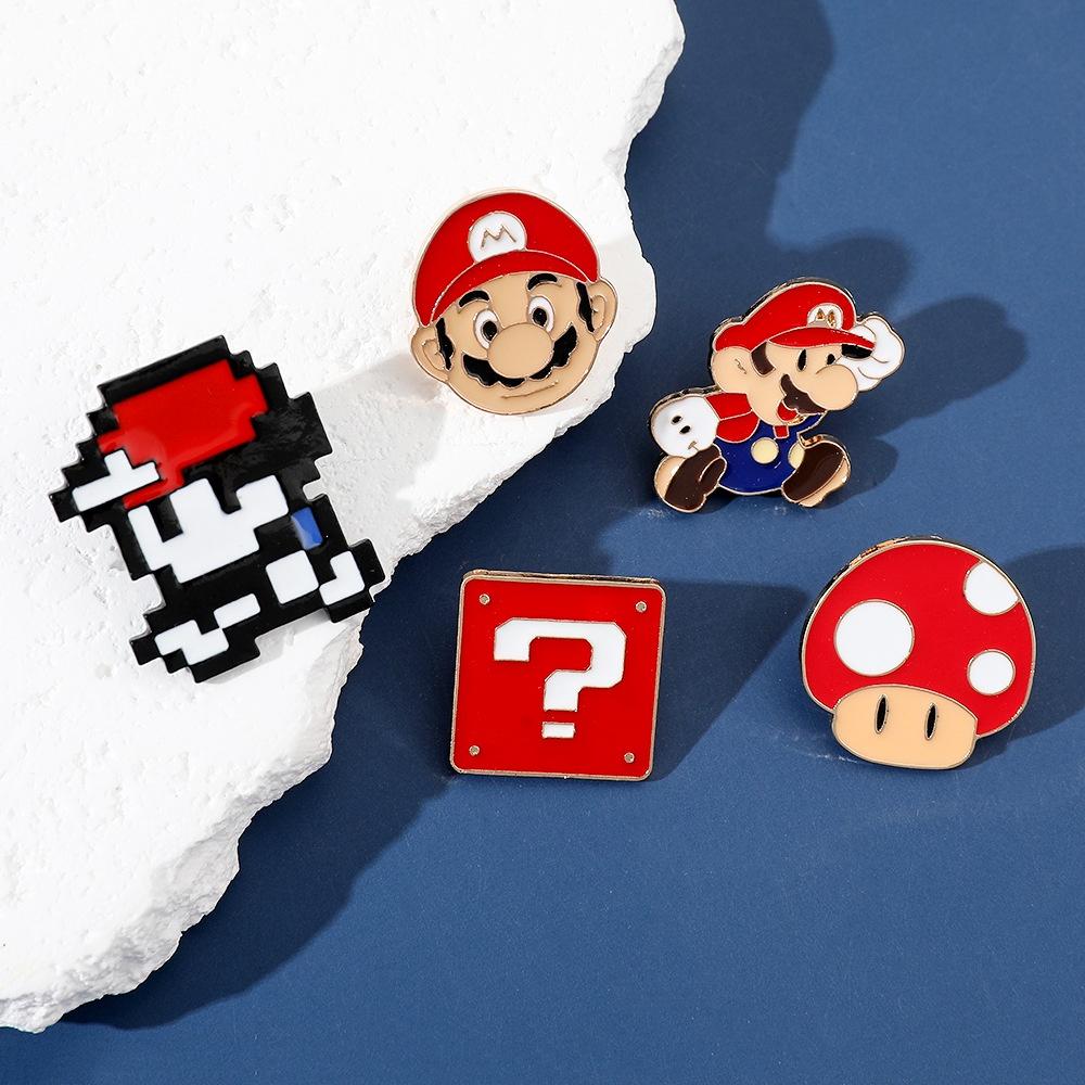Cute Cartoon Character Mario Brooch Super Mario Mario Metal Badge Lovely Bag Accessory Pin