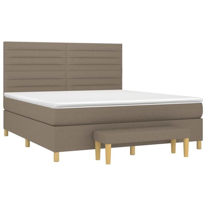 Maison Exclusive - Lattenrost mit Matratze Taupe 180x200 cm Stoff