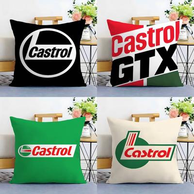 Logo C-Castrol Kissenbezug Sofa Wohnzimmer Schlafzimmer Beidseitiger Druck Quadratisches Kissen Nickerchen Kissenbezug