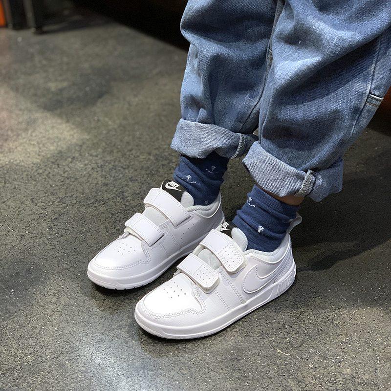 Nike Pico 5 Abrasion Resistant Low top Kids' Skateboarding Shoes White Children Aged 3 7 Years Old AR4161-100