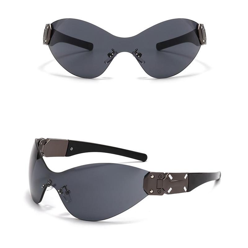 Y2K Rimless Metal Sunglasses Luxury Brand Designer Vintage UV400 Protection Punk Style for Women Men