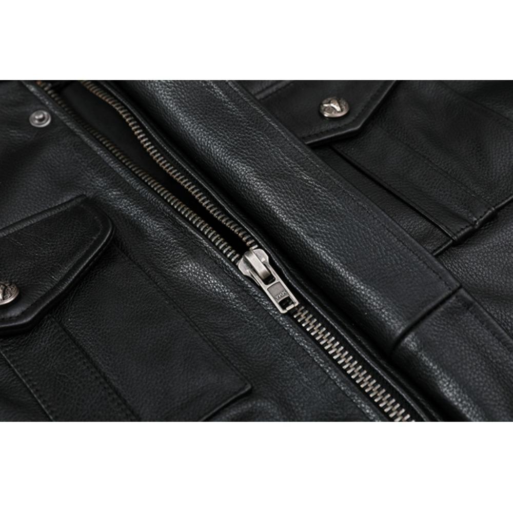 Chinese Size Men Leather Jacket Style Genuine Cowhide Coat Soft Slim Fit Spring