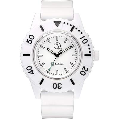Q&Q SmileSolar Watch, Solar-Powered, Analog, Diver's, Water-Resistant, Urethane Strap, RP30-001, ...