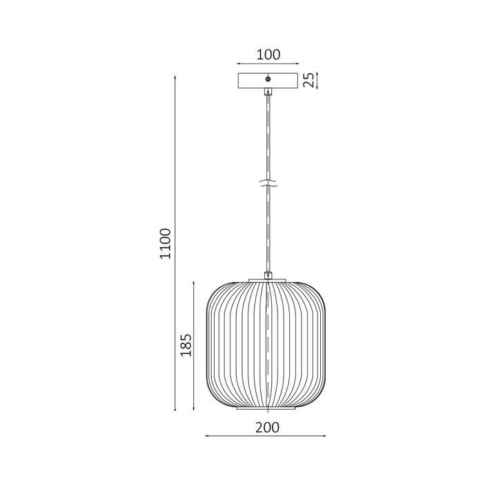 Decorative Suspension - BRAYTRON - BV01-00090 - Opal/Black - 1xE27 - 23W - Indoor