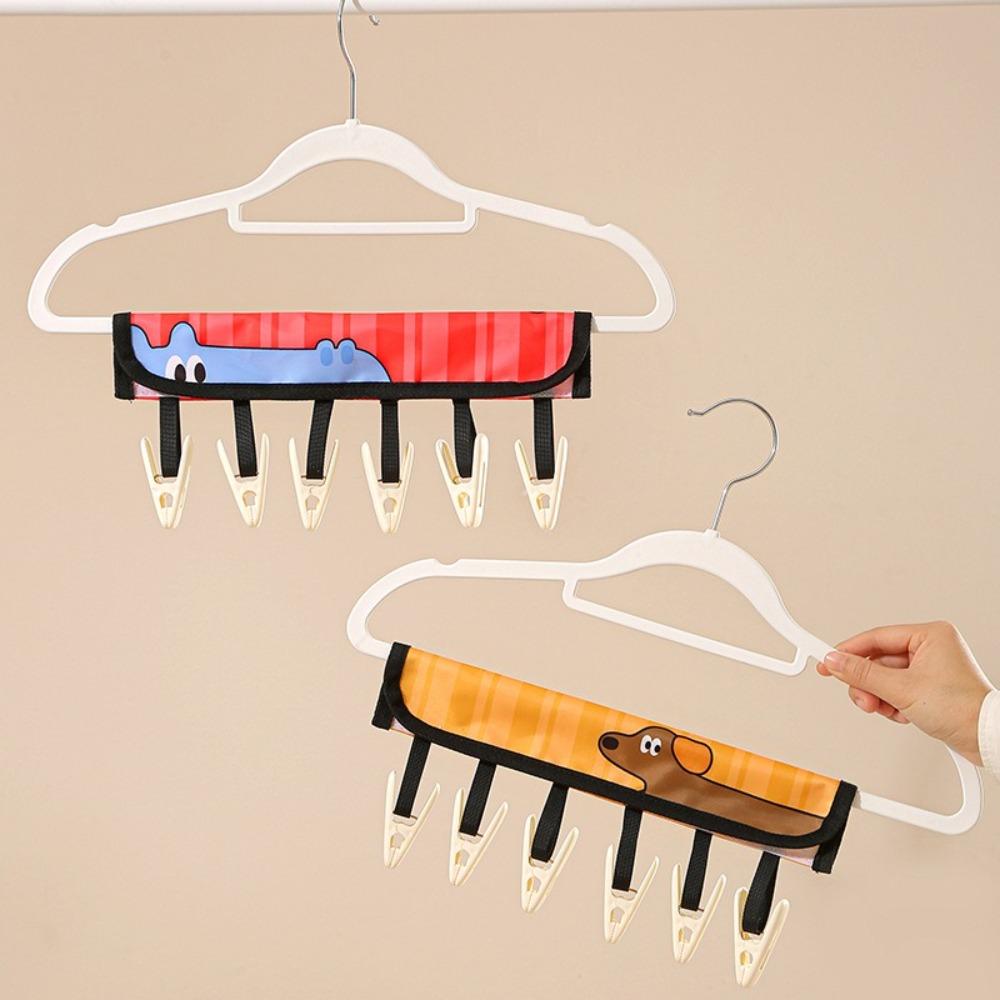 

Space-saving Towel Hanger Clip 6 Clips Hat Organizer Rack New Socks Clip Rack помаранчевий