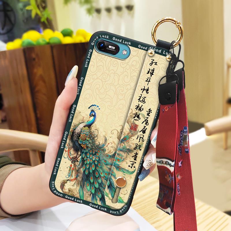 Elderly lady Kickstand Phone Case For Itel A25/A35/A25 Pro Lanyard Anti-knock Silicone Fashion Anti-dust Wristband Ring