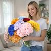5 Heads Artificial Hydrangea Flower DIY Silk Fake Hydrangea Flowers Beauty Wedding Floral for Wedding and Festival Decoration