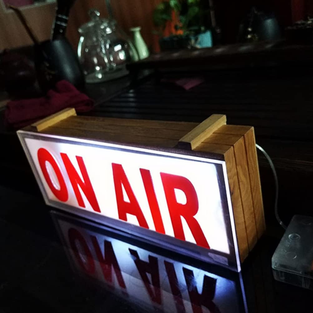 Vaguelly Sturdy Solid Wood Night Light on Air Recording Light Sign Wall Decor Lamp