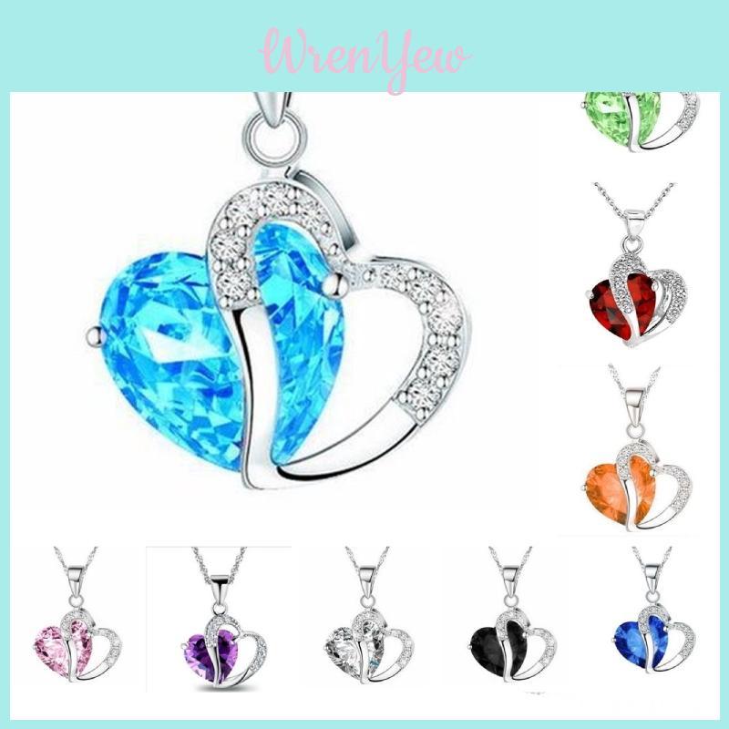 Collana Stile Coreano a Forma di Cuore con Cristalli di Zircone Catena Clavicola per Donne Benefici per Dipendenti Souvenir Matrimonio Viaggio K132