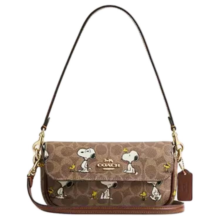 

Coach X Snoopy Collaboration Hailey 19 Logo Coated Canvas And Leather Shoulder Bag Small Women shoulder bag Brown CBJ73-IMY3O Basic Set (Bag+Dust Bag)