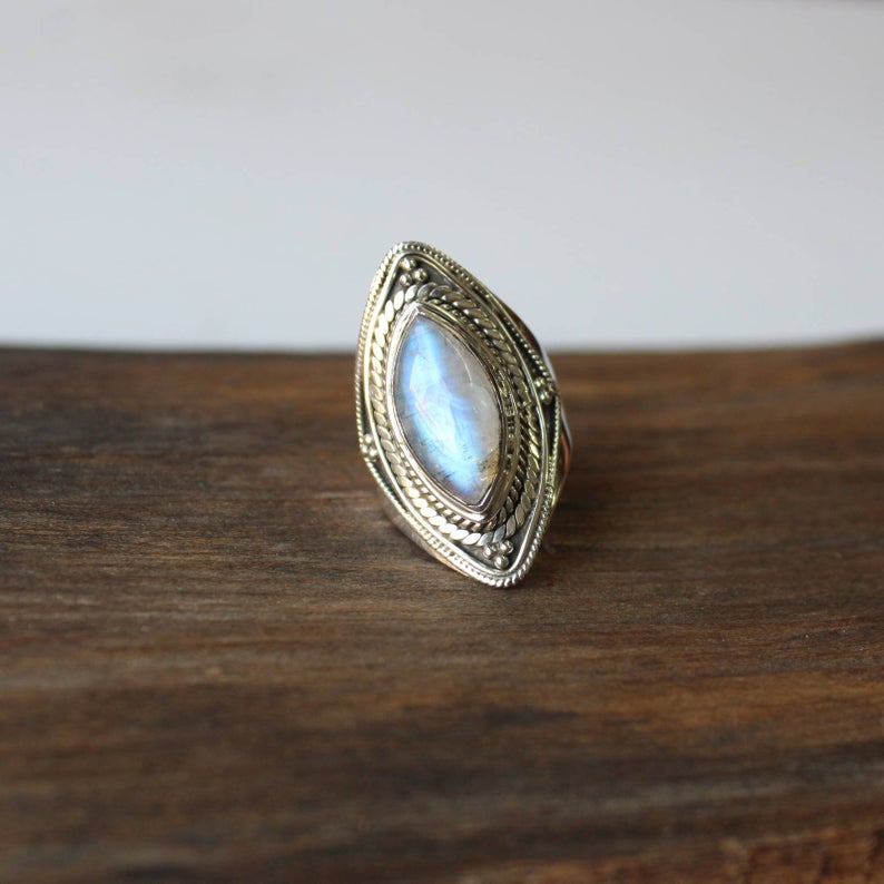 Labradorit Edelsteinring, 925 Sterlingsilberring, Handgefertigter Damenschmuck, Statement-Ring, Geschenk für Sie, Geburtstagsgeschenk,