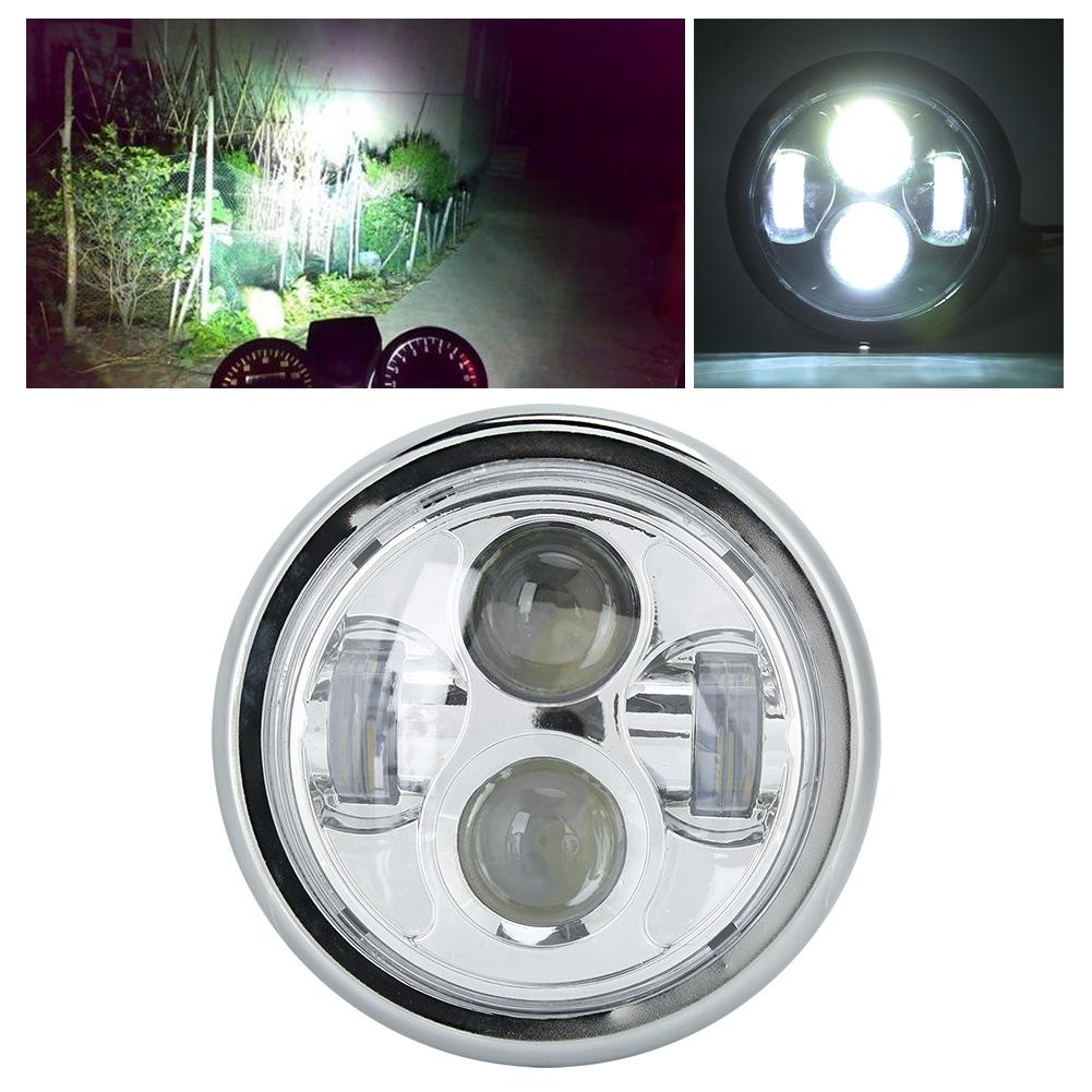 Motorcycle Round Headlight Retro Style Head Lamp Modification Fits for CG125 GN125 Electroargenture