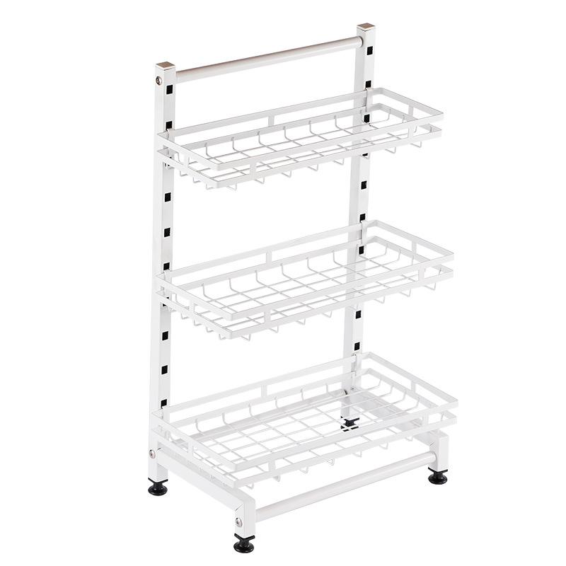 2/3Layers Kitchen Storage Rack Adjustable Seasoning Shelf Stainless Steel Organizer Knife Jar Kitchen Accessories Organizer