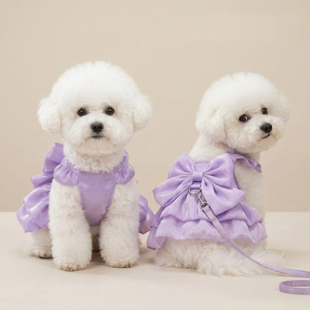 Vestido Transpirable de Princesa para Cachorro Diseño de Lazo Chaleco para Perro Gato Para Chihuahua Pomerania Teddy