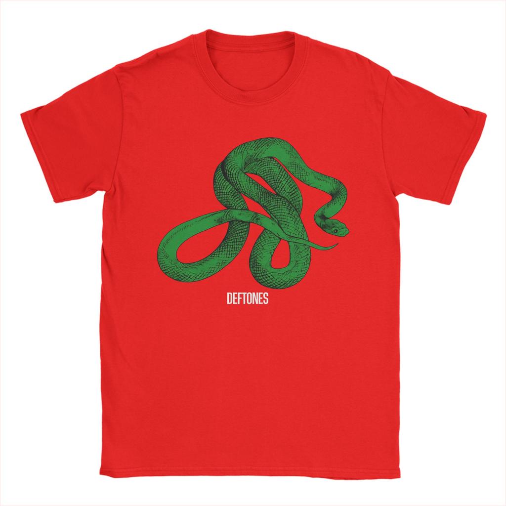 Streetwear T Shirt Deftones Green Snake Pure Cotton TShirts Novelty Tee Shirt for Unisex Summer YK Casual Short Sleeve Tees