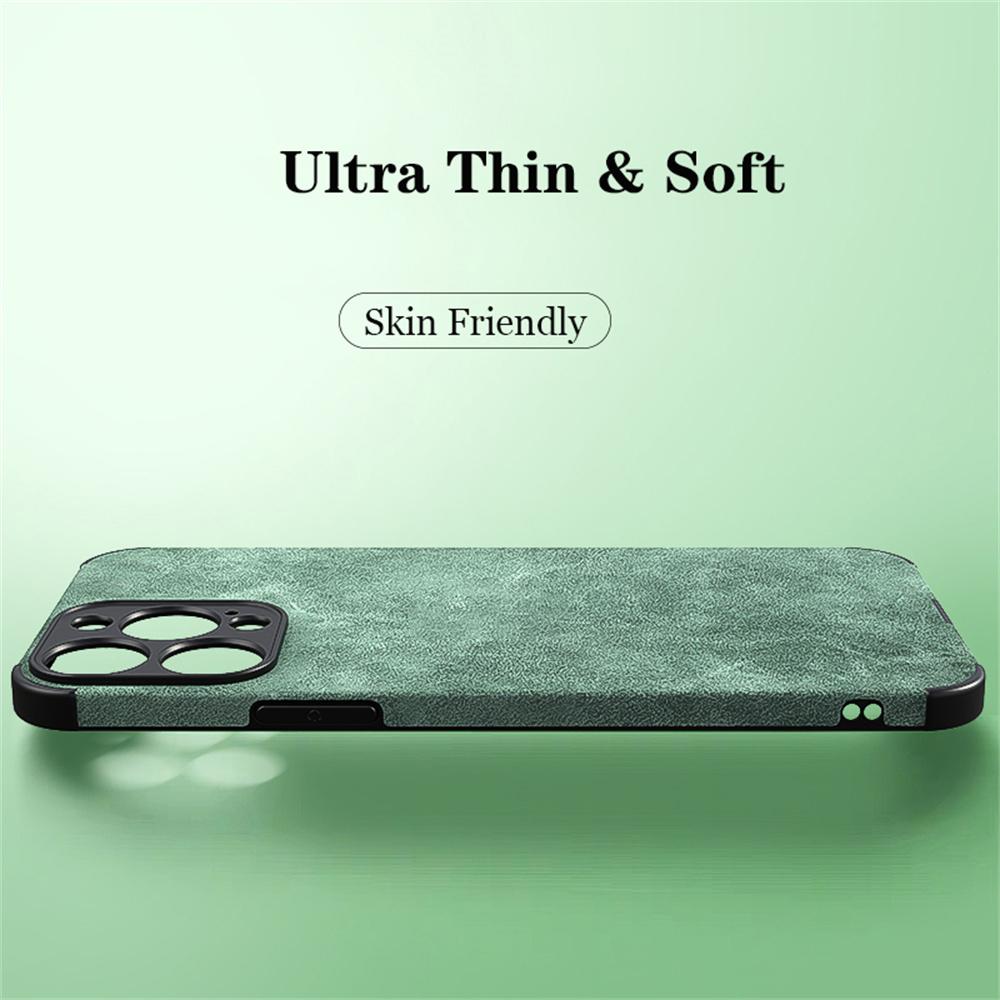 Shockproof Matte Lambskin Leather Case for iPhone 16 15 14 13 12 11 Pro X XR XS Max 7 8 Plus Soft Fabric Vintage Cover