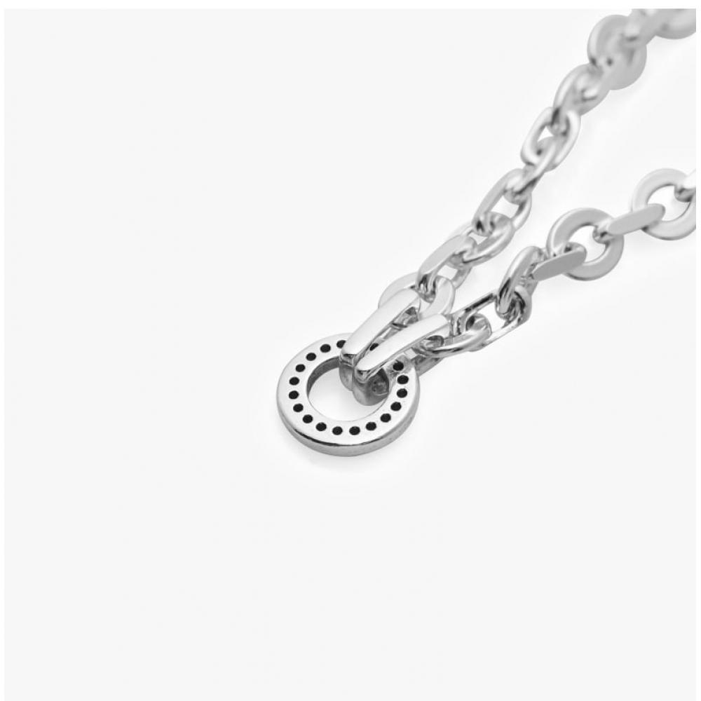 Pandora 592777c01 Signature Pav  Bold Chain Silver Bracelet