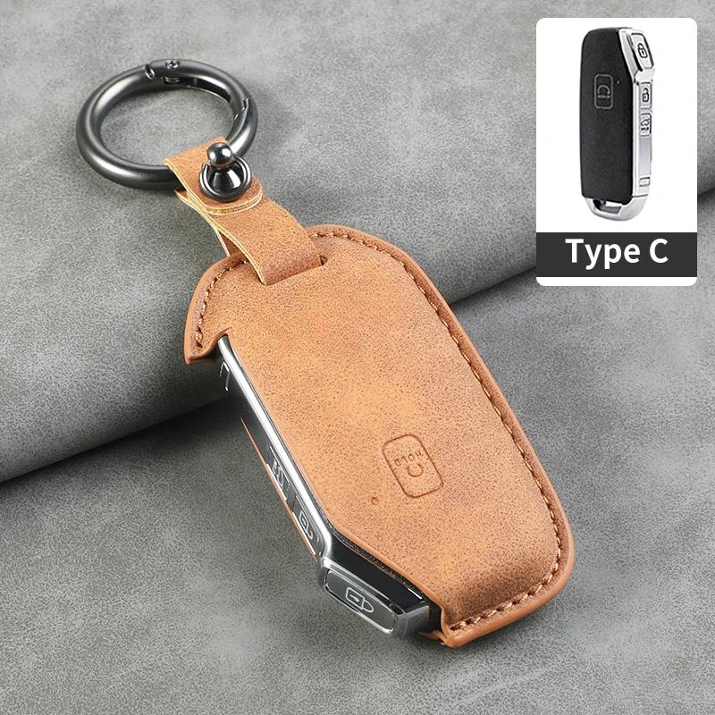 BTNPY1 5 Buttons Leather Car Key Case Cover Shell for Kia Telluride Telluride SX 2021 Sportage R 2022 K5 GT Line 2021 Seltos 2020