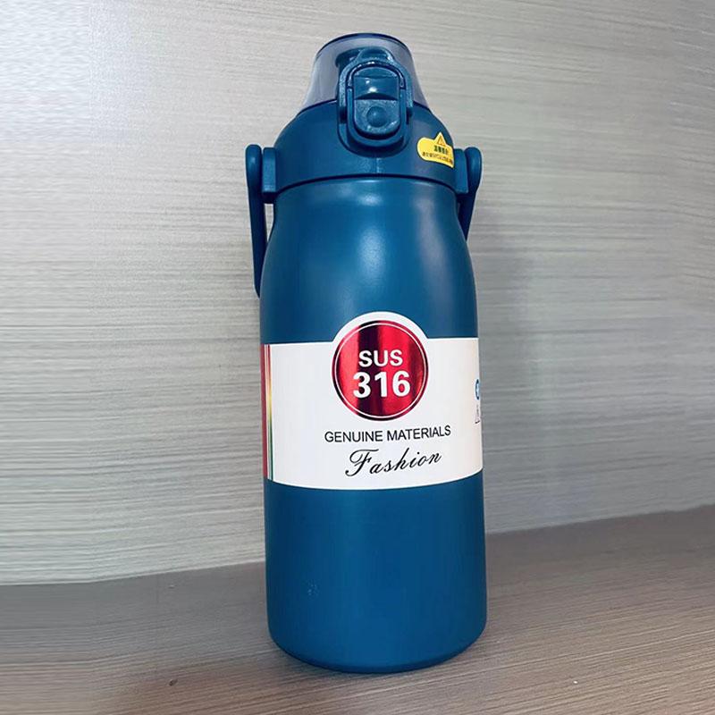 

1.2L Большая емкость термобутылка для воды из нержавеющей стали термобутылка портативная вакуумная кружка термос изолированная чашка стакан 1200ML темно-синий