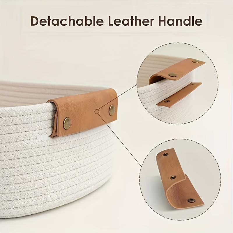 1/2pcs Versatile Open Storage Box with a Leather Handle,Suitable for Use in Children's Room,Gift Baskets,Tabletop Storage Basket