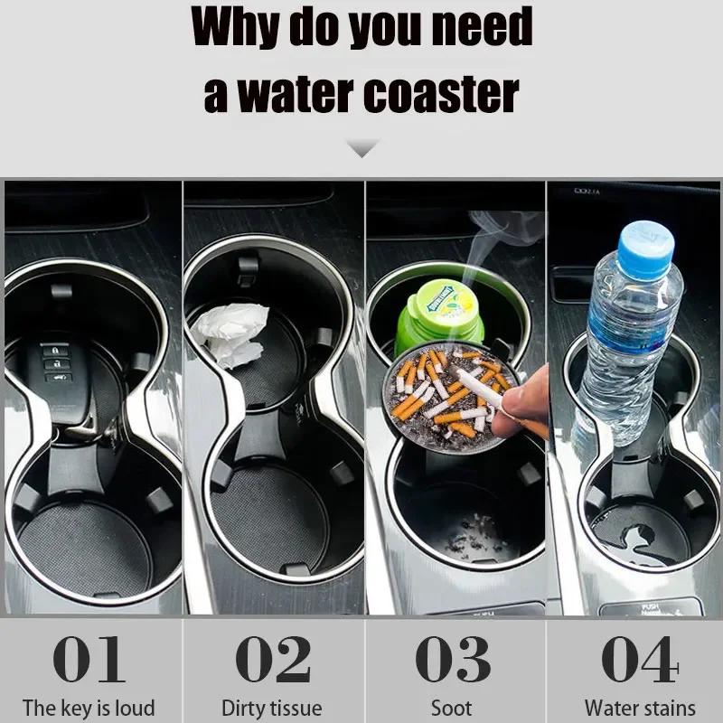 2026 Hot Interior Stickers For Lexus GX470 LS400 LX470 LX570 RC350 UX250h ES350 RX450h 2pcs Car Cup Holder Anti Slip Insert Coas
